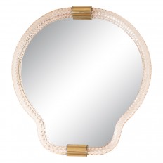 Petite pink Murano glass mirror